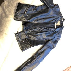 Black faux leather jacket, size M